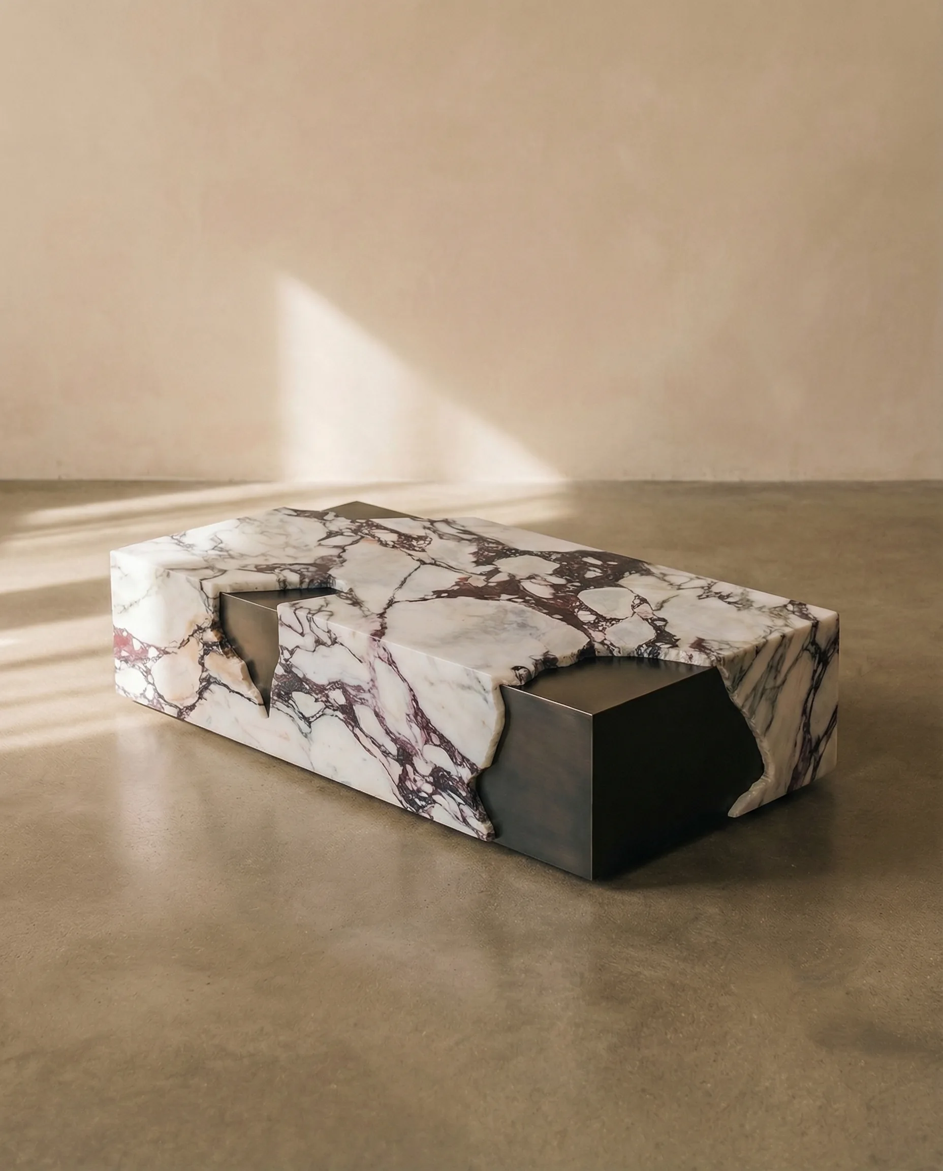 Arthur Side Table in Calacatta Viola marble